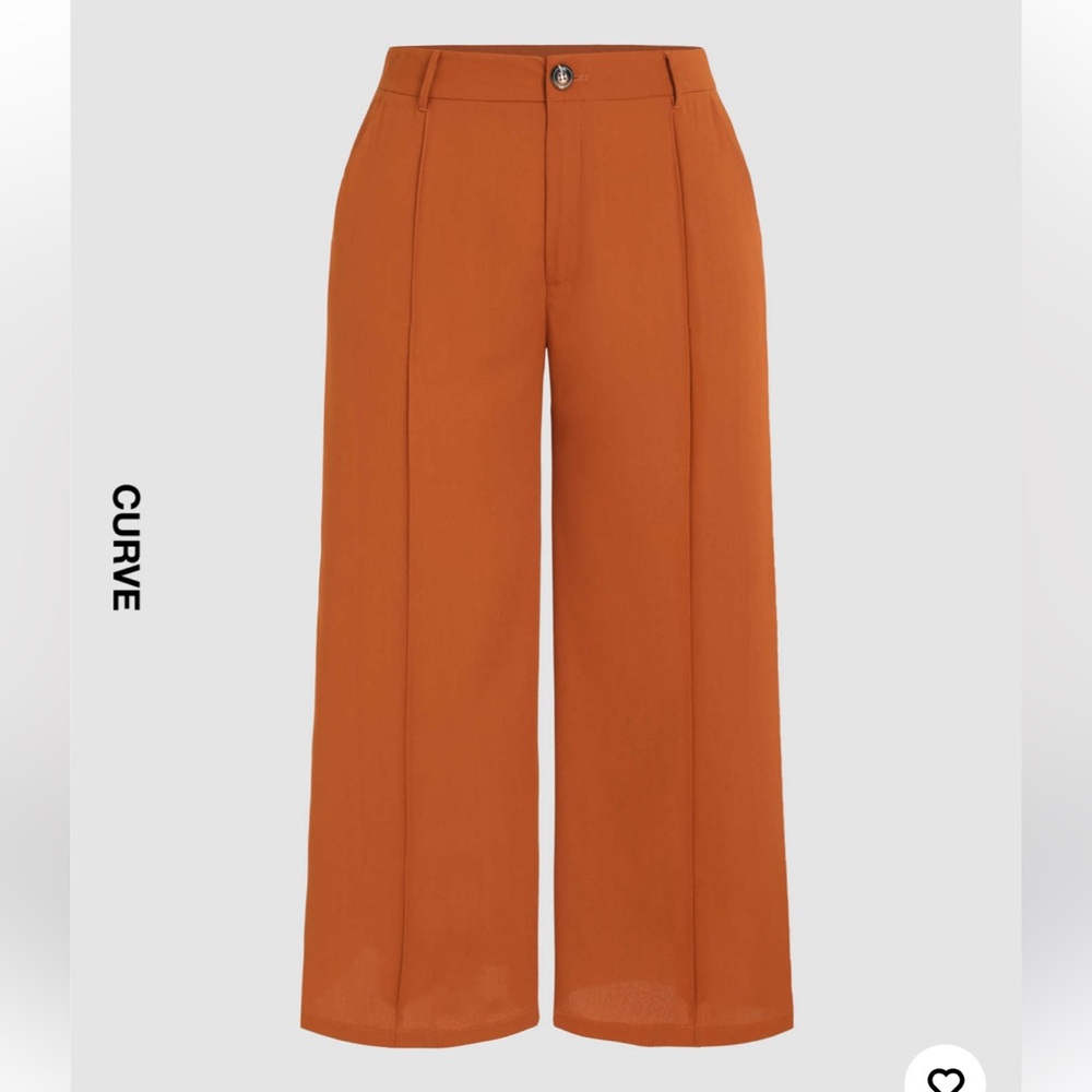 Cider Orange Wide‎ Leg Pants High Waisted-1xl